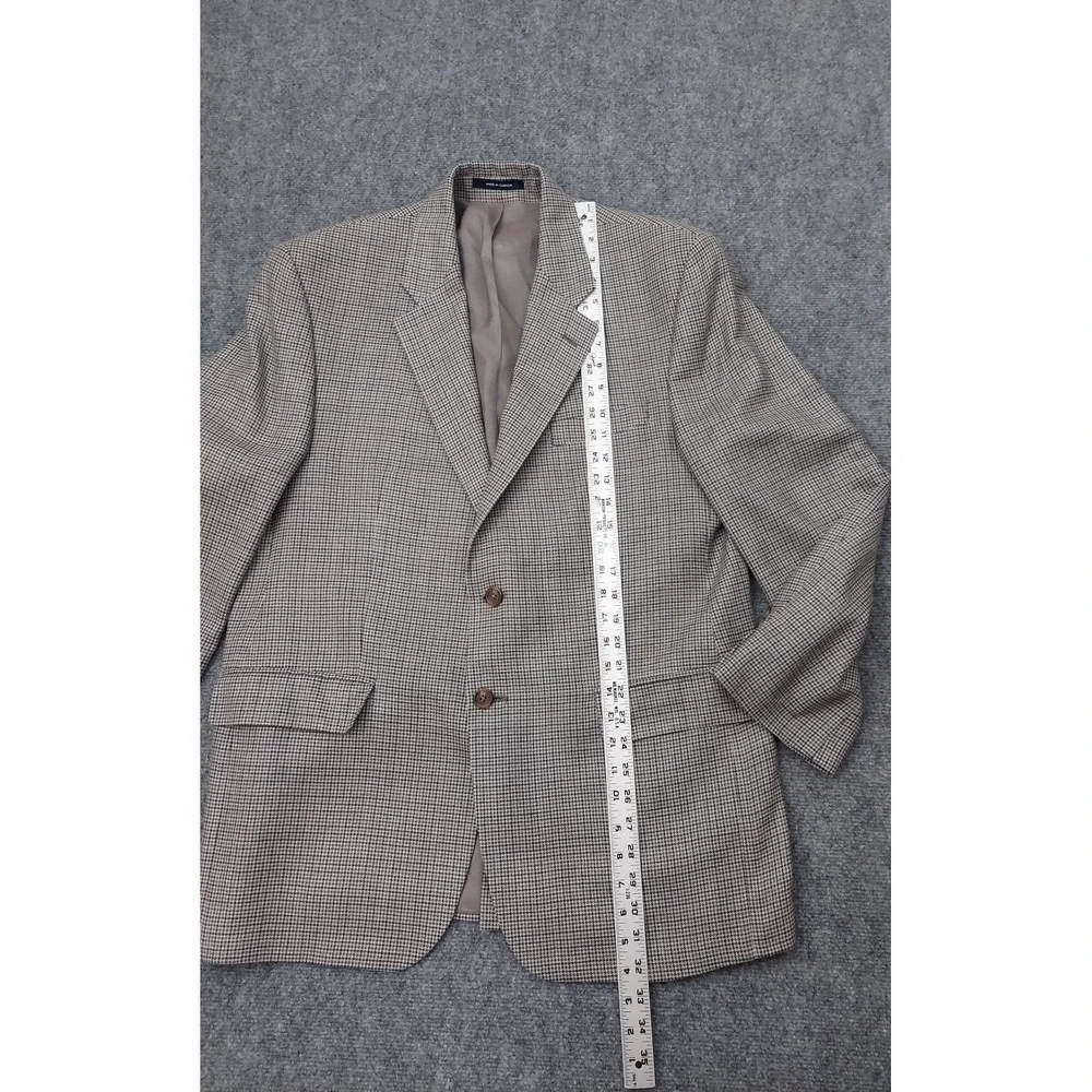 Chaps Ralph Lauren‎ Blazer Mens 42 R Brown Plaid Silk Wool 2 Button Sportcoat